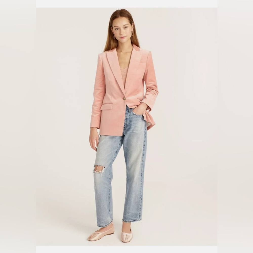 JCrew Willa Blazer Pink Velvet Sz 0